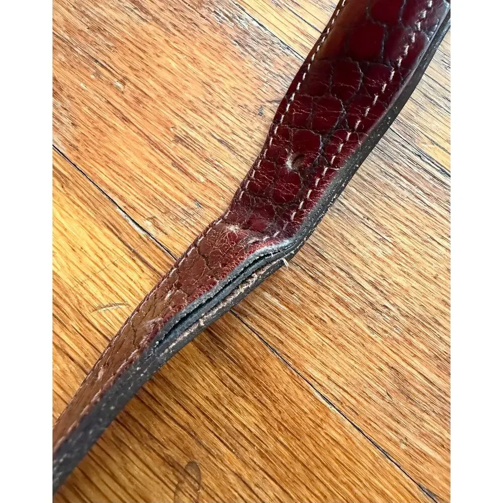 BROOKS BROTHERS Distressed Navy Stretch Belt w/Leather Trim sz 38 (Runs small)